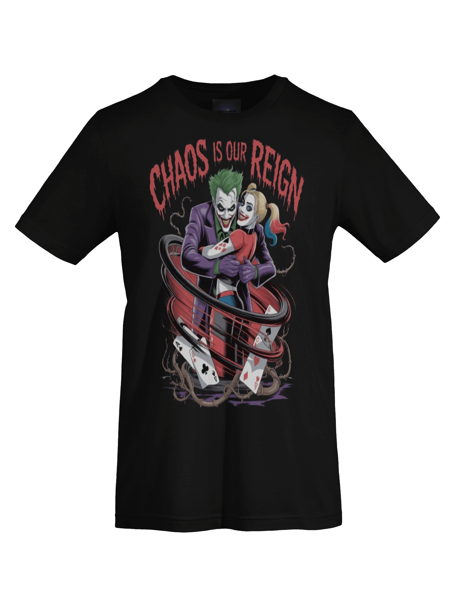 Chaos is Our Reign: Joker and Harley Quinn's Whirlwind Wager Graphic Tee product image (1)