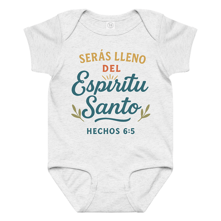Spanish Christian Baby Onesie – “Serás Lleno del Espíritu Santo” – Acts 6:5 product image (1)