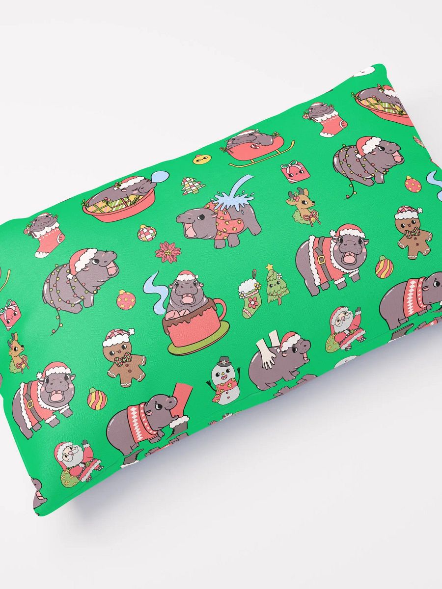 MOODENG'S GREEN CHRISTMAS PILLOW! product image (5)