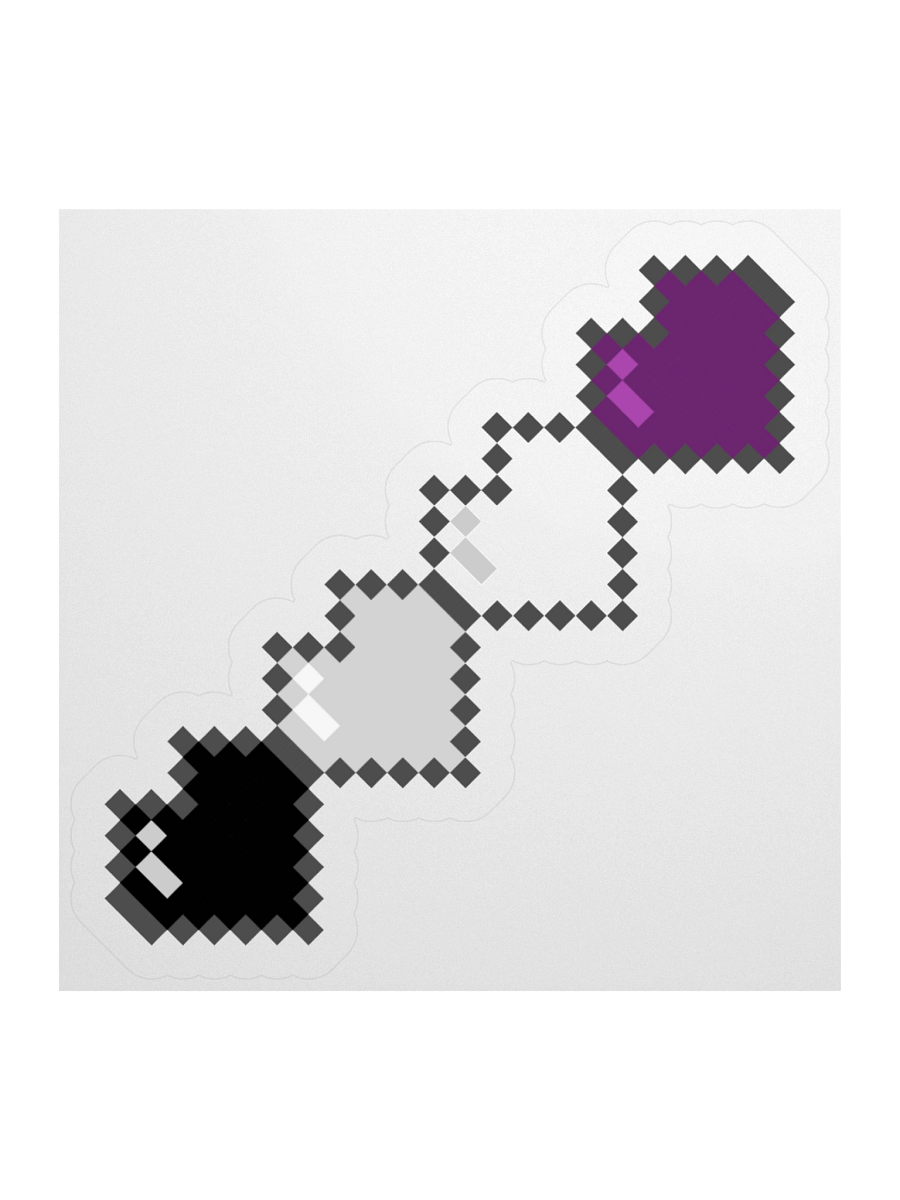 Asexual Pixel Hearts Sticker product image (4)