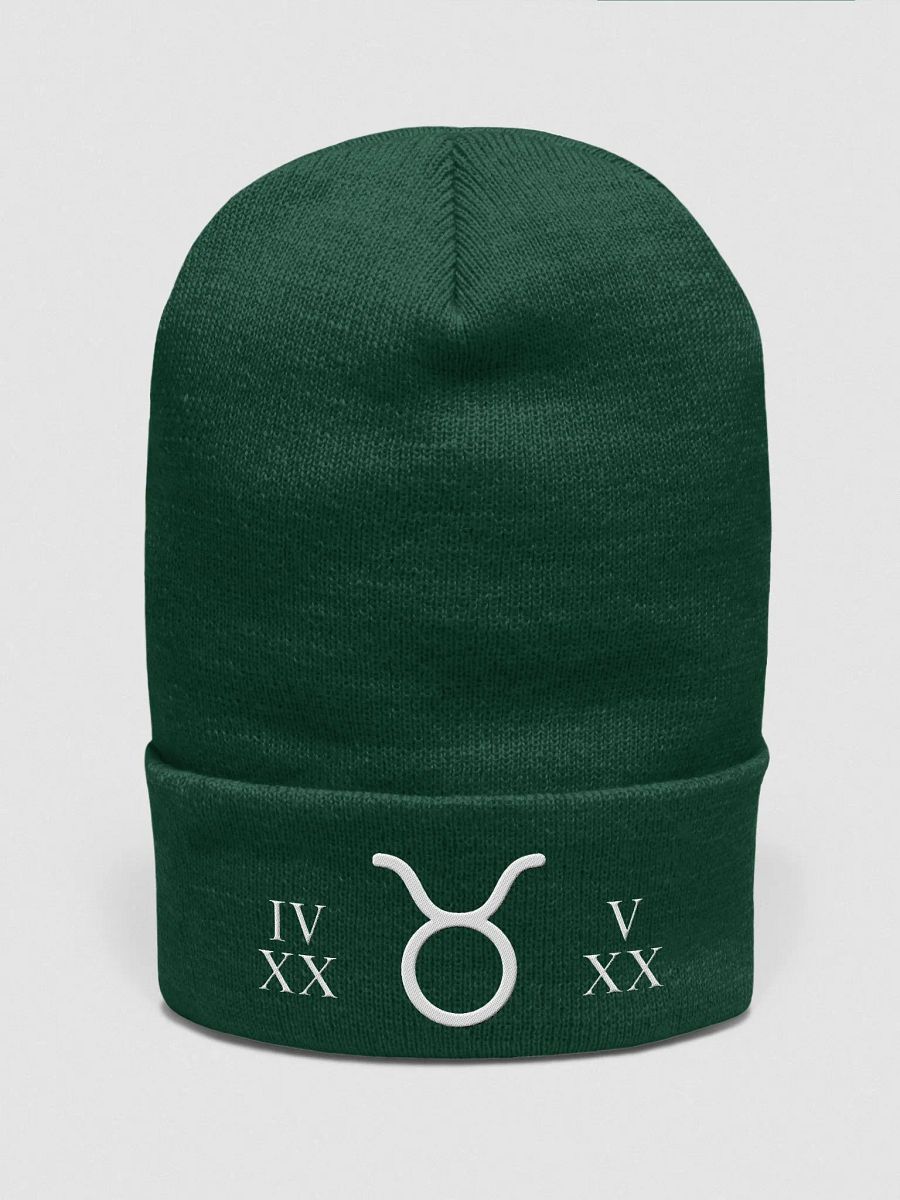 "Taurus Strength: Grounded in Time" Dynamic Motion Embroidered Beanie product image (1)