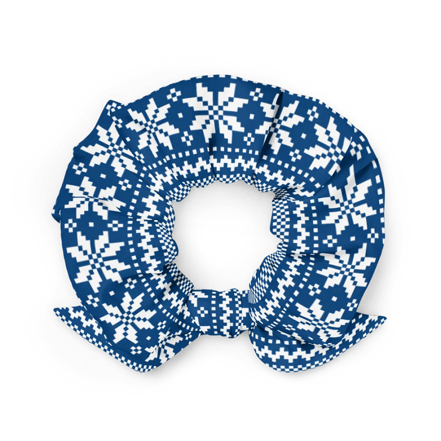 Winter Blue Snowflake Scrunchie with Bow product image (3)