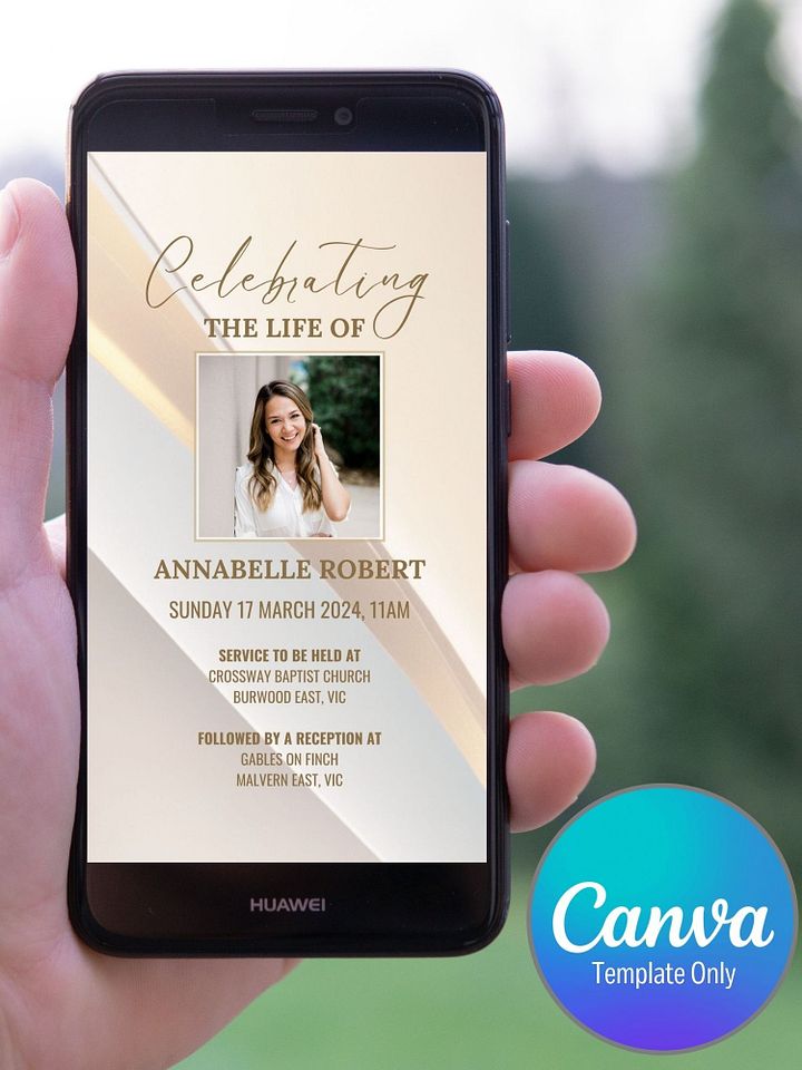 Light Golden Tones Evite Canva Template product image (1)