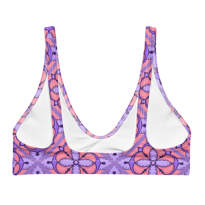 Peach and Lilac Symmetry Pattern Padded Bikini Top product image (2)