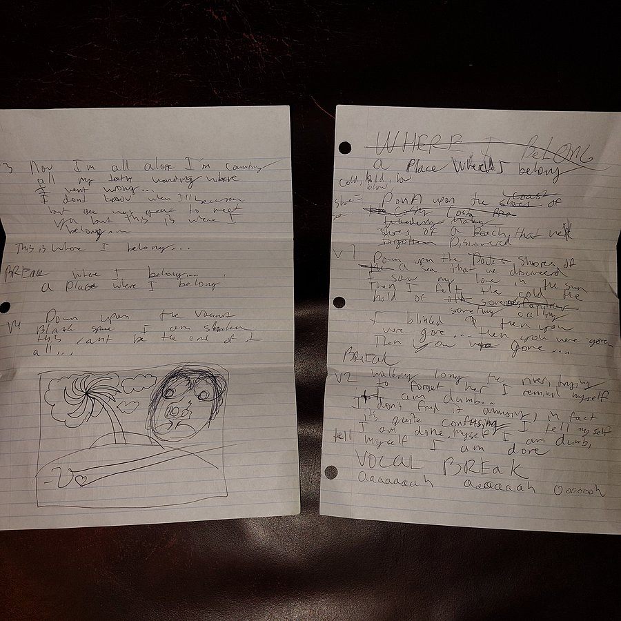 "A PLACE WHERE I BELONG" Official lyric sheet! product image (4)