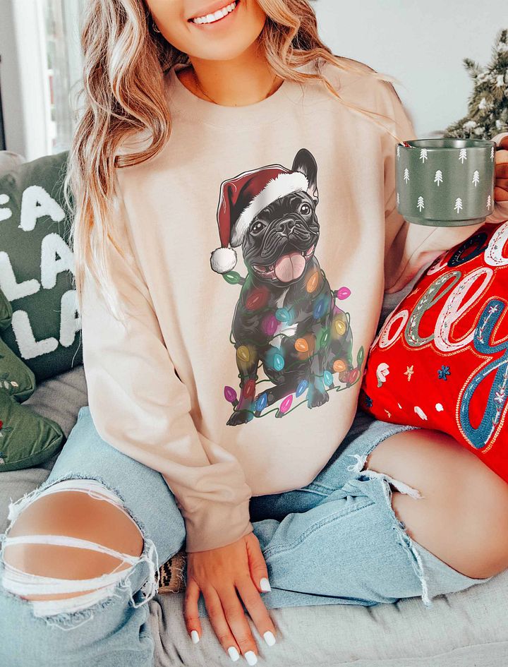 Funny French Bulldog(Black) Christmas Sweatshirt product image (21)