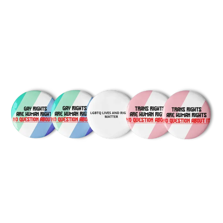 Gay, Trans, and LGBTQ Rights Pins (5 Set) product image (1)