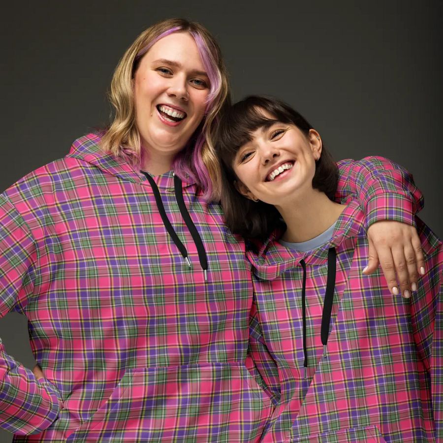 Pink and Purple Vintage Plaid Hoodie product image (3)
