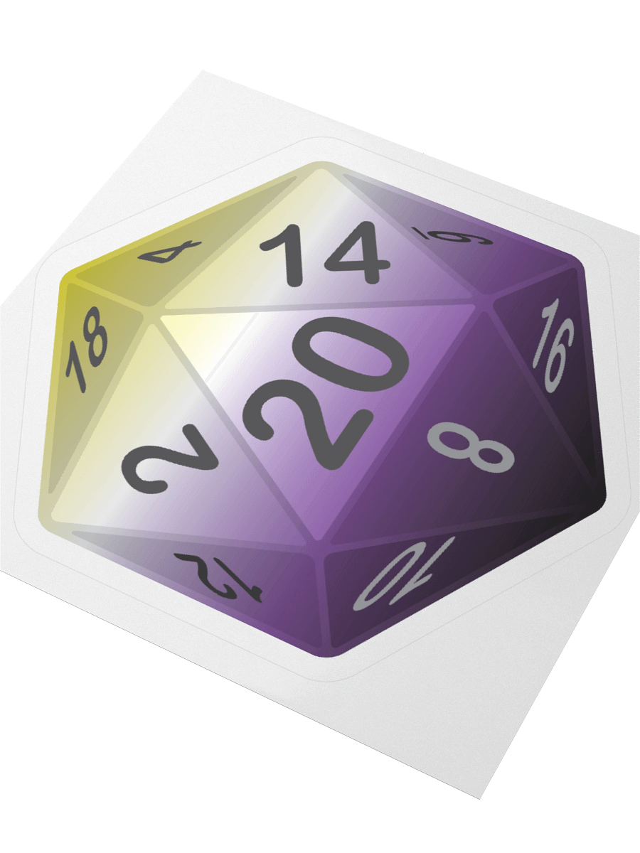 Non-binary Pride D20 Sticker product image (7)