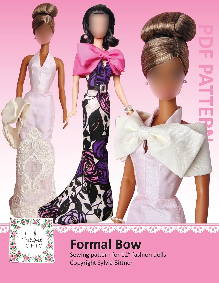Formal Bow sewing pattern for 12" fashion dolls product image (1)