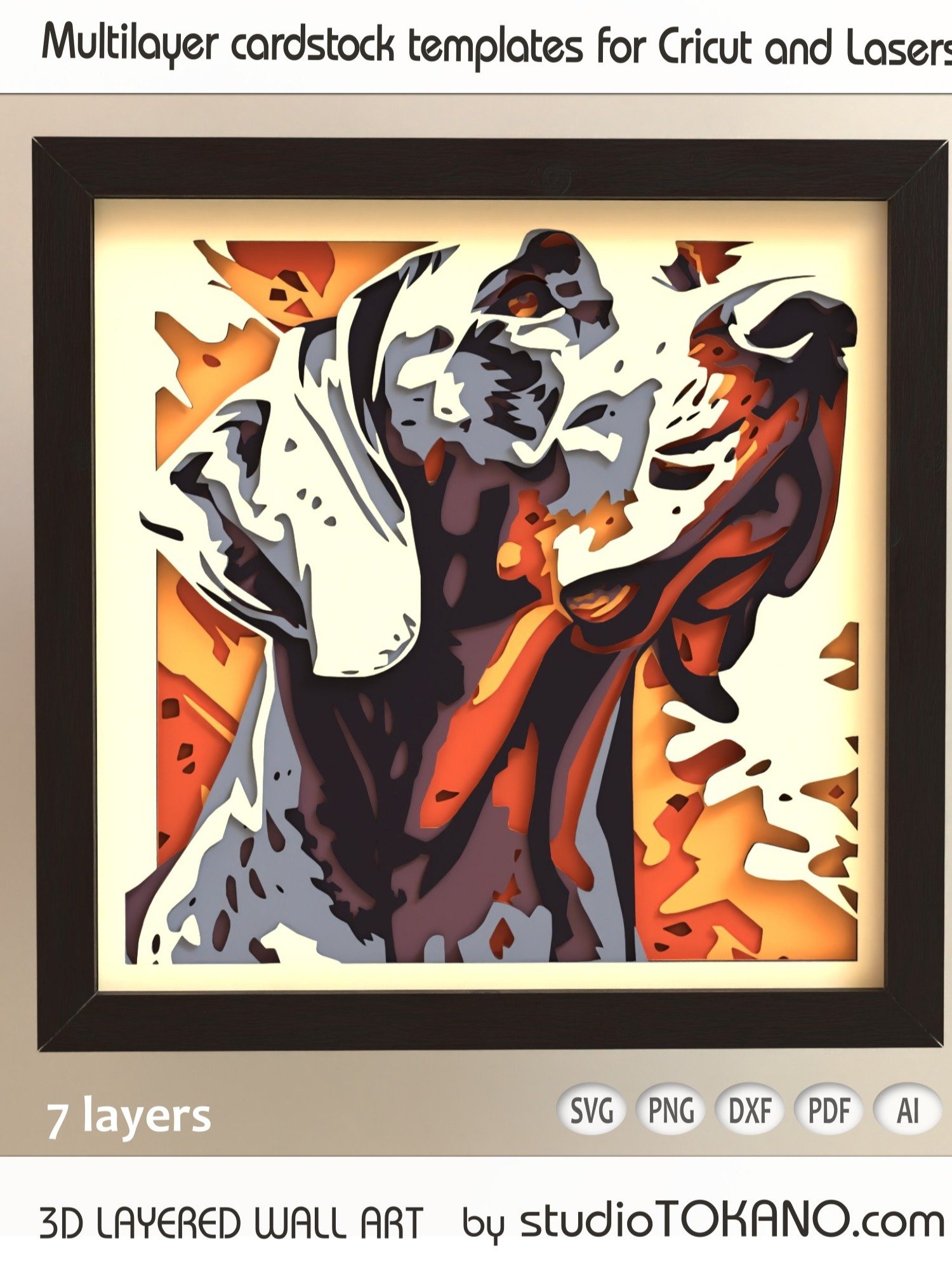 Dog bundle 3D layered files product image (7)