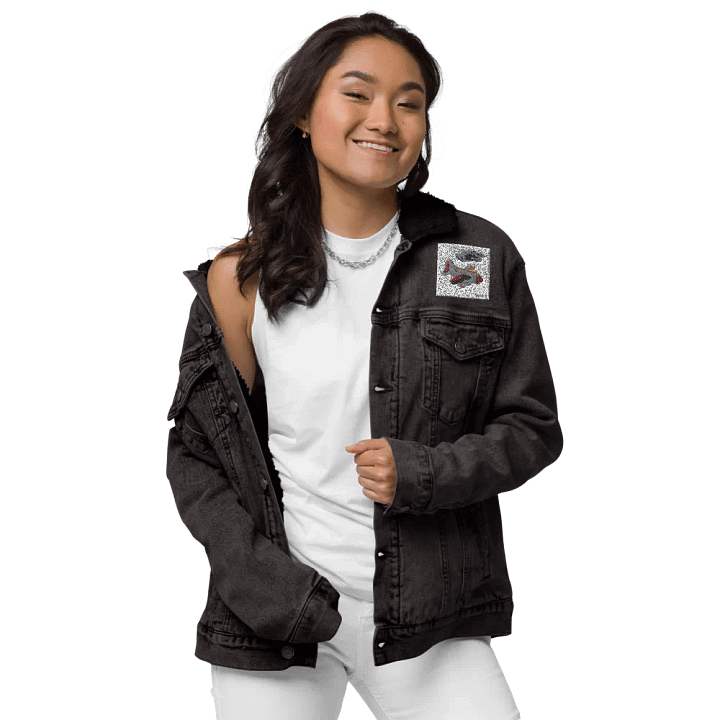 Kid Airplane (Threadfast Apparel Unisex Sherpa Denim Jacket) product image (2)