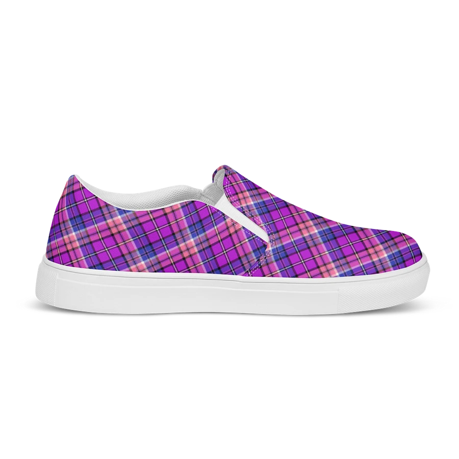 Bright Purple, Pink, and Blue Plaid Women's Slip-On Shoes product image (5)