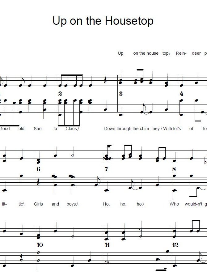 Up on the Housetop - Christmas - Piano sheet music product image (1)