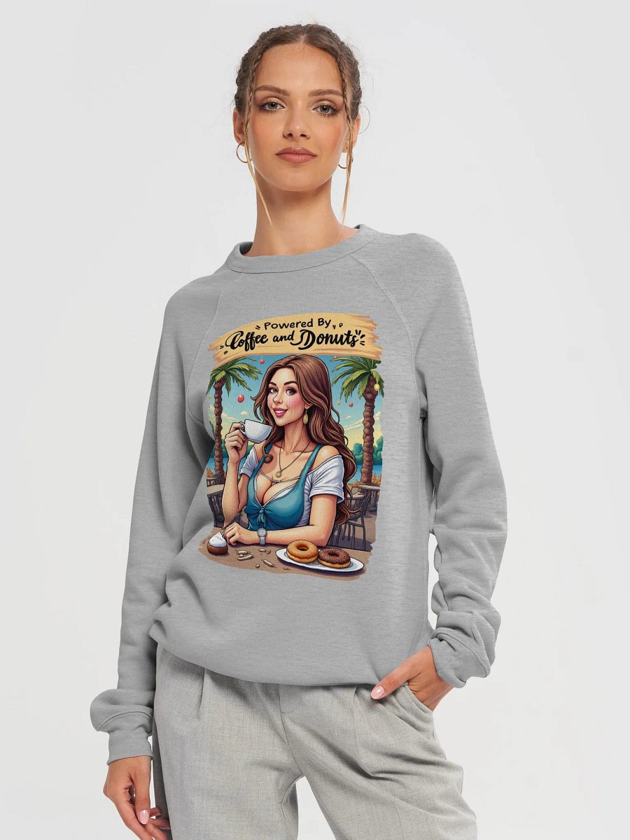Powered by Coffee and Donuts Vibes Raglan Sweatshirt product image (23)