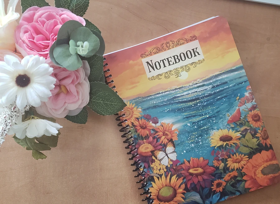 Still Waters and Watercolor Flowers Coiled Notebook product image (2)