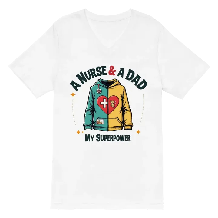 My Superpower Nurse & Dad V-Neck Tee product image (2)