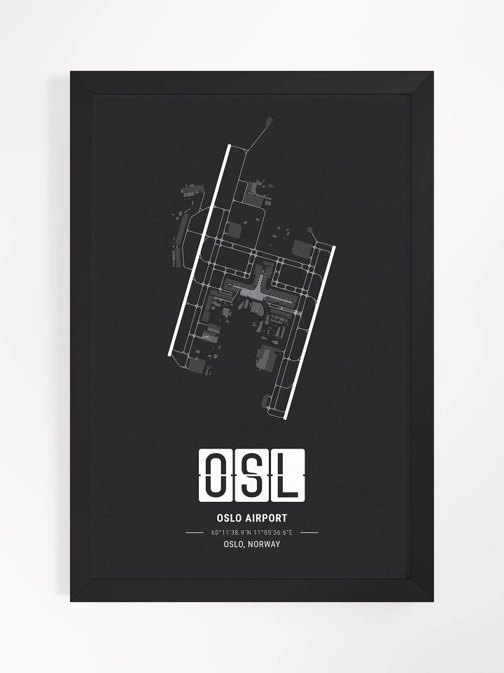 Framed Airport OSL Premium Map On Matt Paper product image (1)