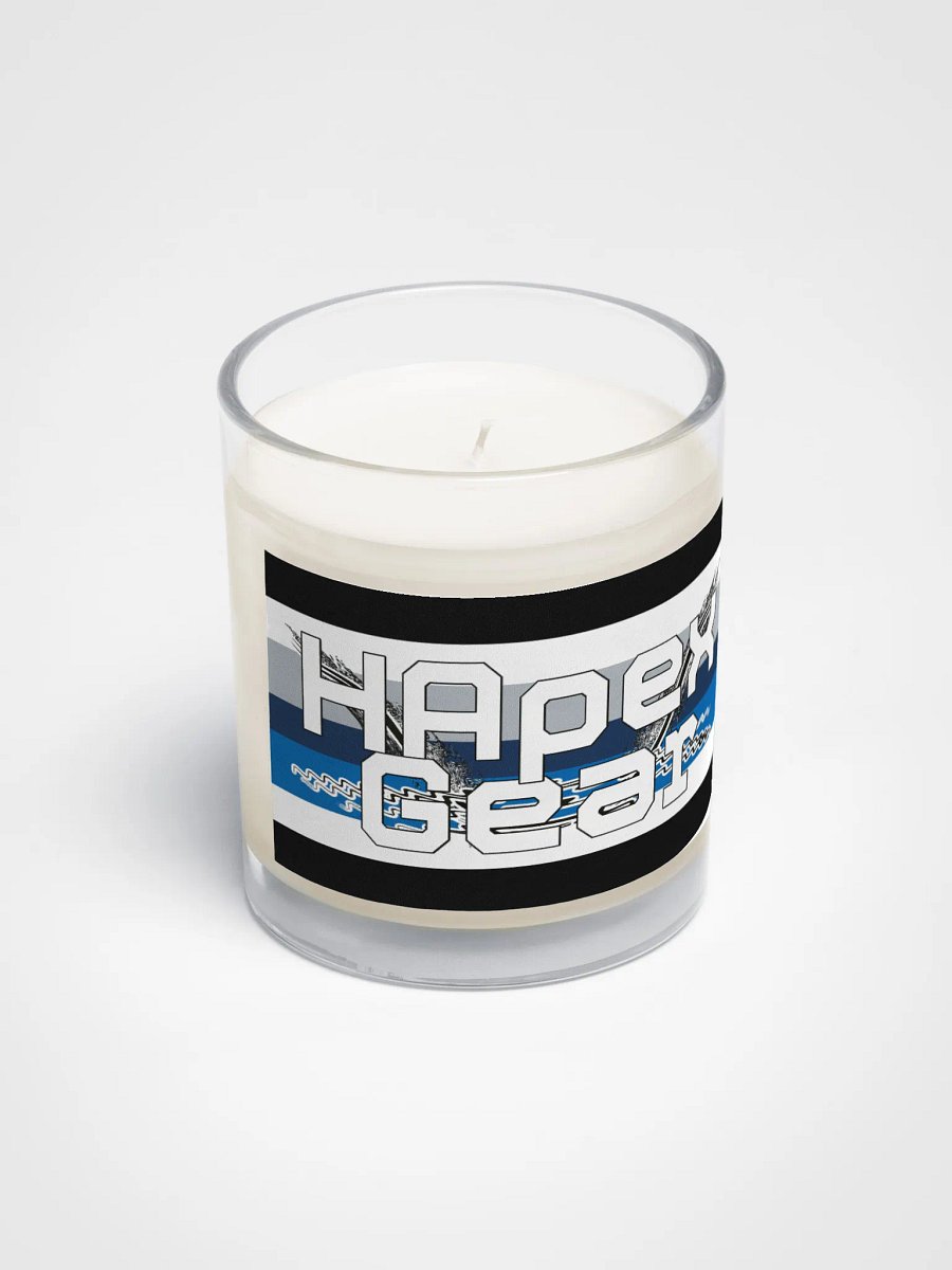 White HApex Gear Black Logo - Soy Wax Candle In A Clear Glass Jar product image (2)