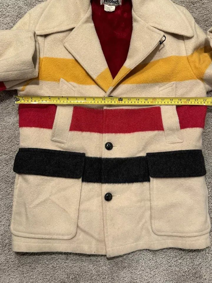 Vintage Hudson Bay Woolrich Blanket Jacket Size 40/ L Made In USA Striped Wool product image (3)
