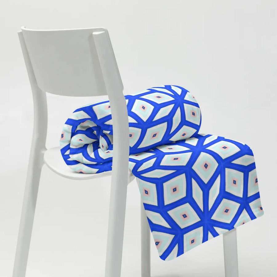 Blue Octagonal Star Throw Blanket product image (9)