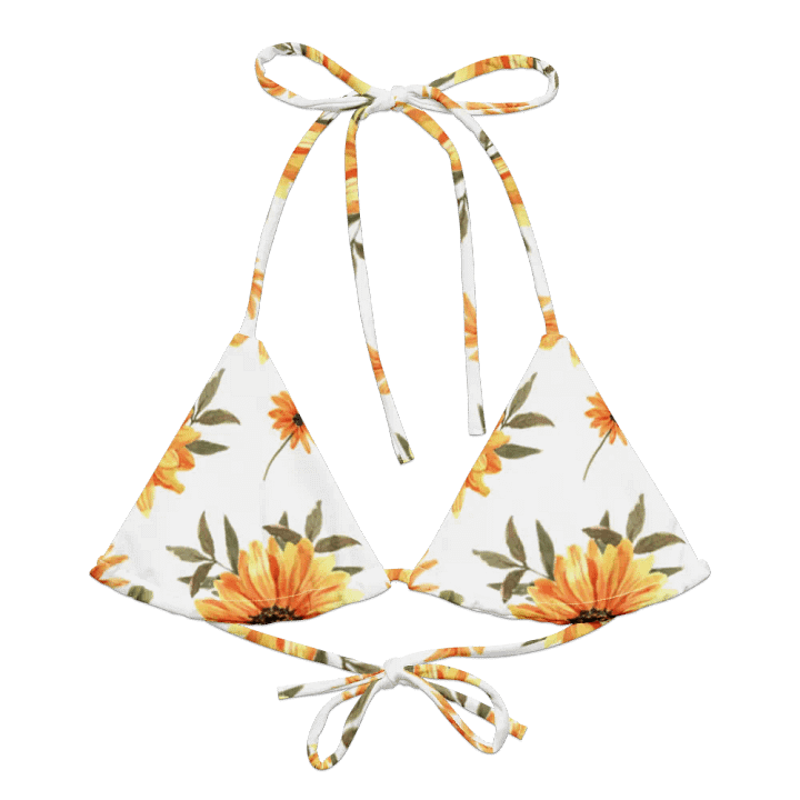 Watercolour Floral Pattern String Bikini Top - v6 product image (2)