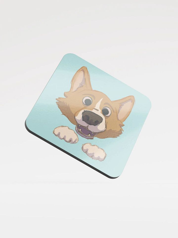 "Snackies?" Corgi Glossed Cork Coaster product image (2)