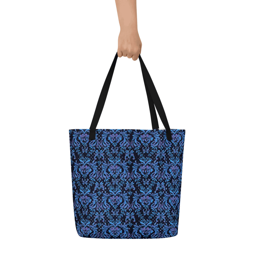 Big printed tote bag with Blue morocan design product image (6)