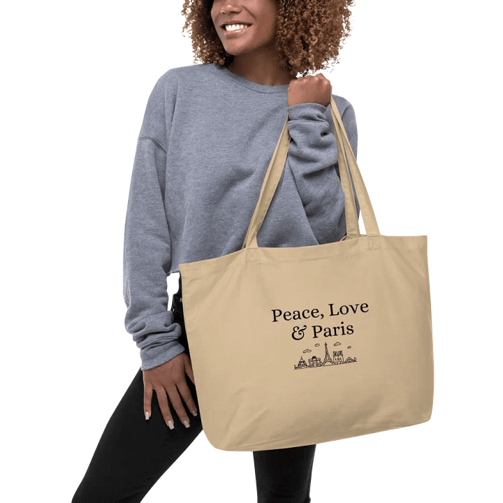 Peace, Love and Paris with Monuments Organic Tote Bag product image (1)