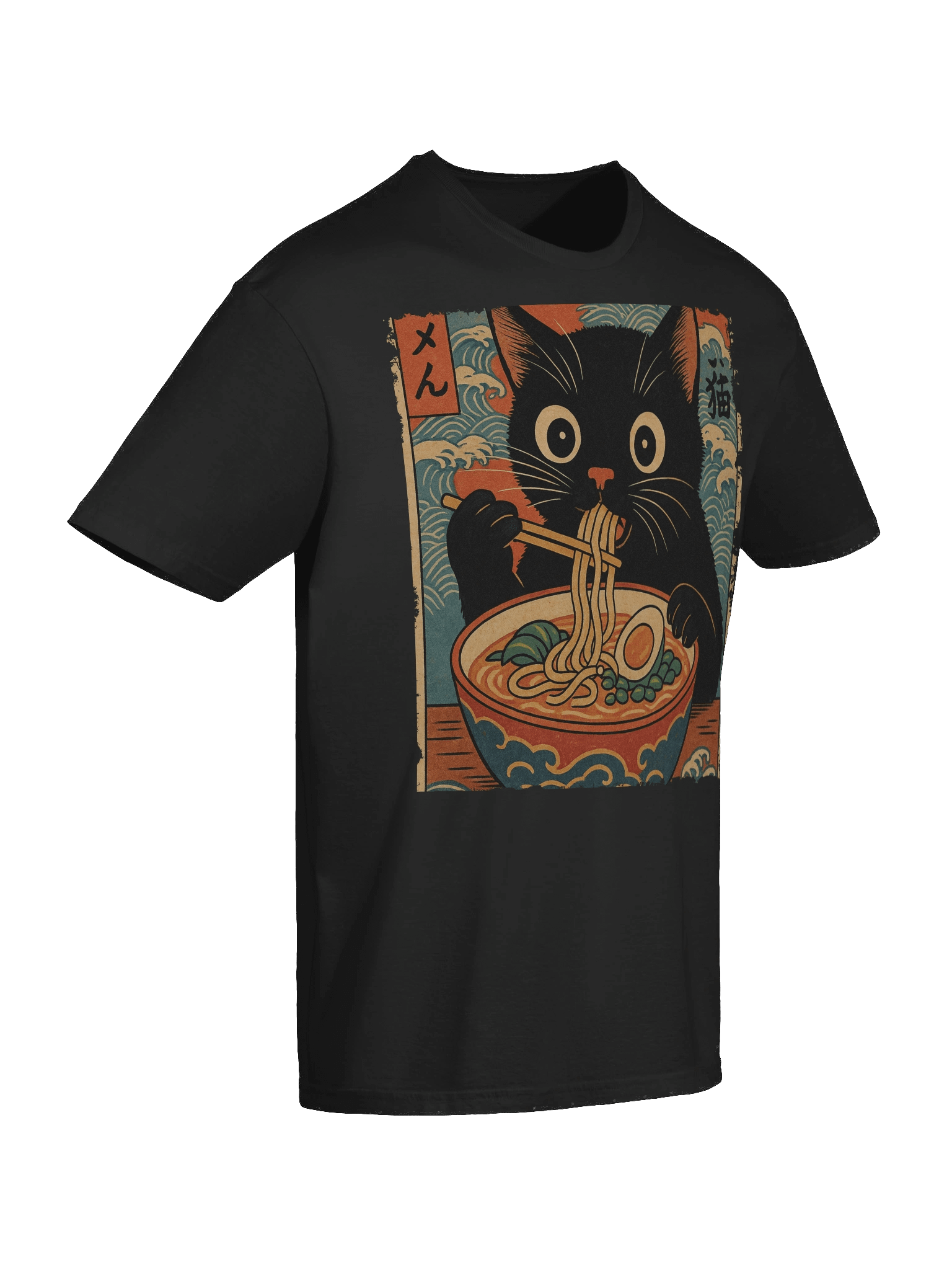 Ramen Cat Ukiyo-e Japanese Art T-Shirt product image (56)