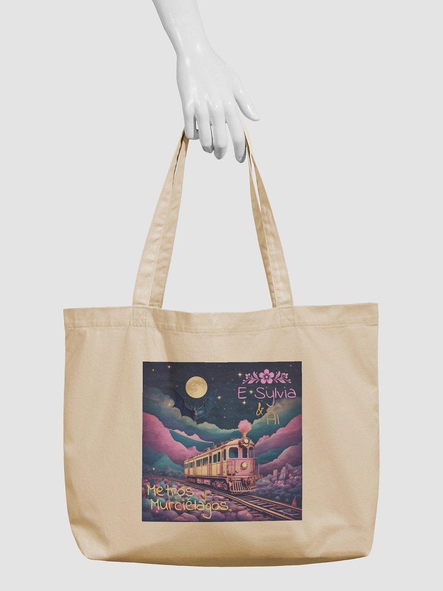 Metros y Murciélagos Organic Cotton Tote Bag 20" x 14" product image (3)