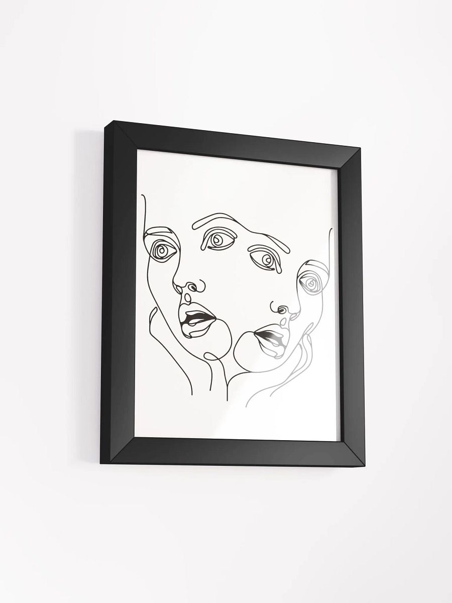 Shocked Female Faces Line Art Design Matte Poster product image (45)