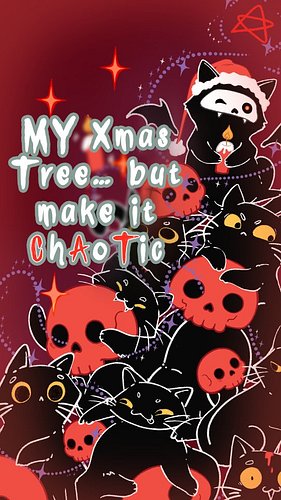 Some people have elegant Christmas trees…
Then there’s me, proudly presenting a structure that looks like a coven of dramatic...