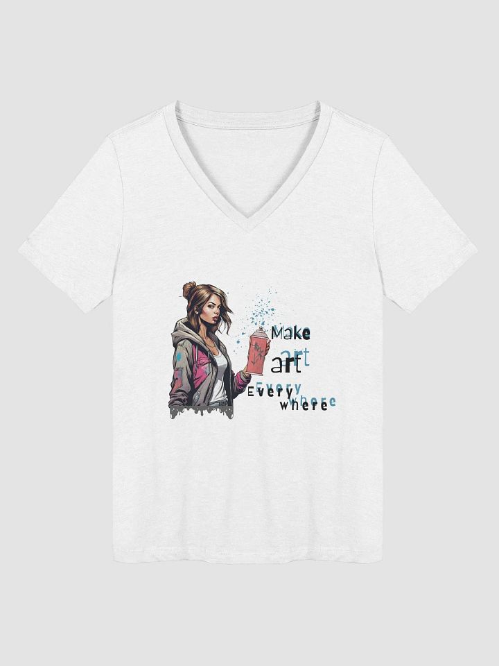"Make Art Everywhere" Graf Girl V-Neck Tee product image (1)