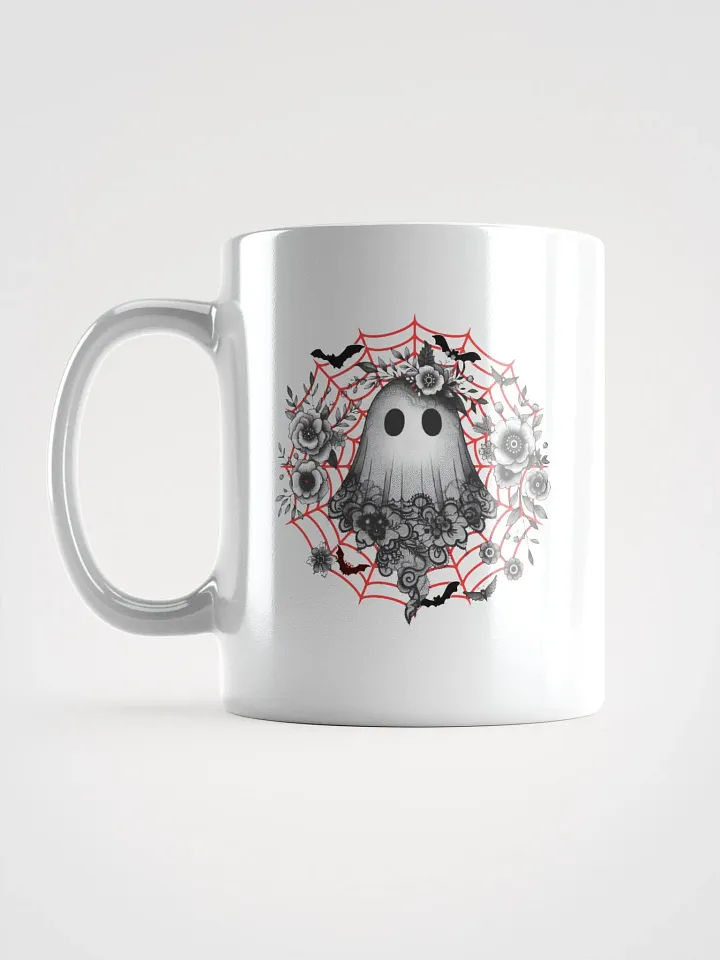 Lacey Ghost Gothic White Glossy Mug product image (1)