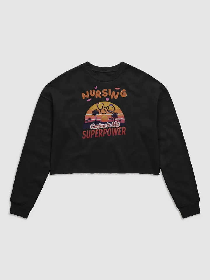 Caring Superpower Sunset Crop Sweatshirt product image (3)