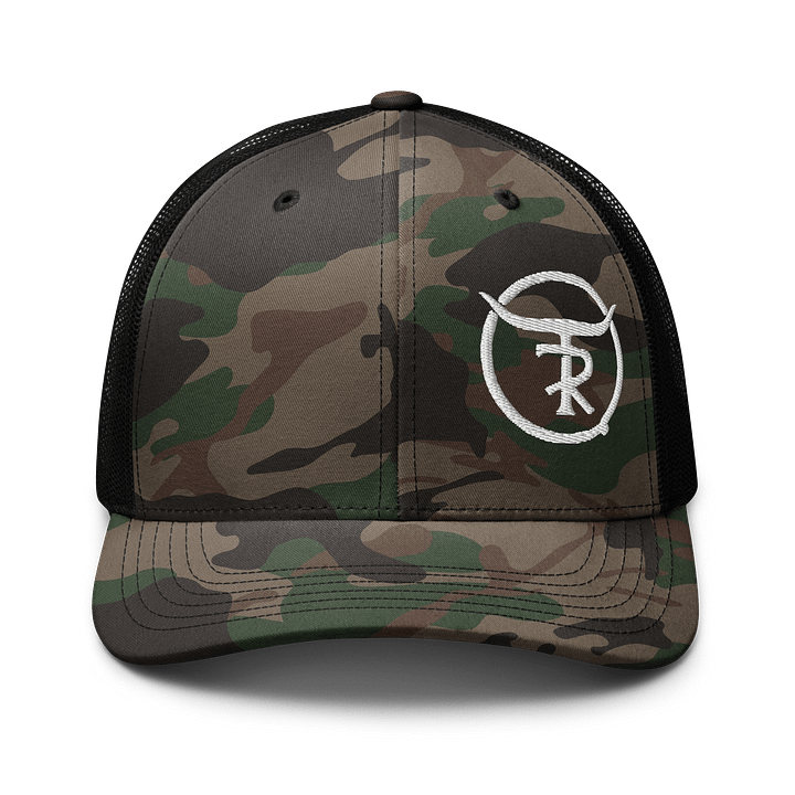 Rugged Emblem Camo Trucker Hat product image (1)