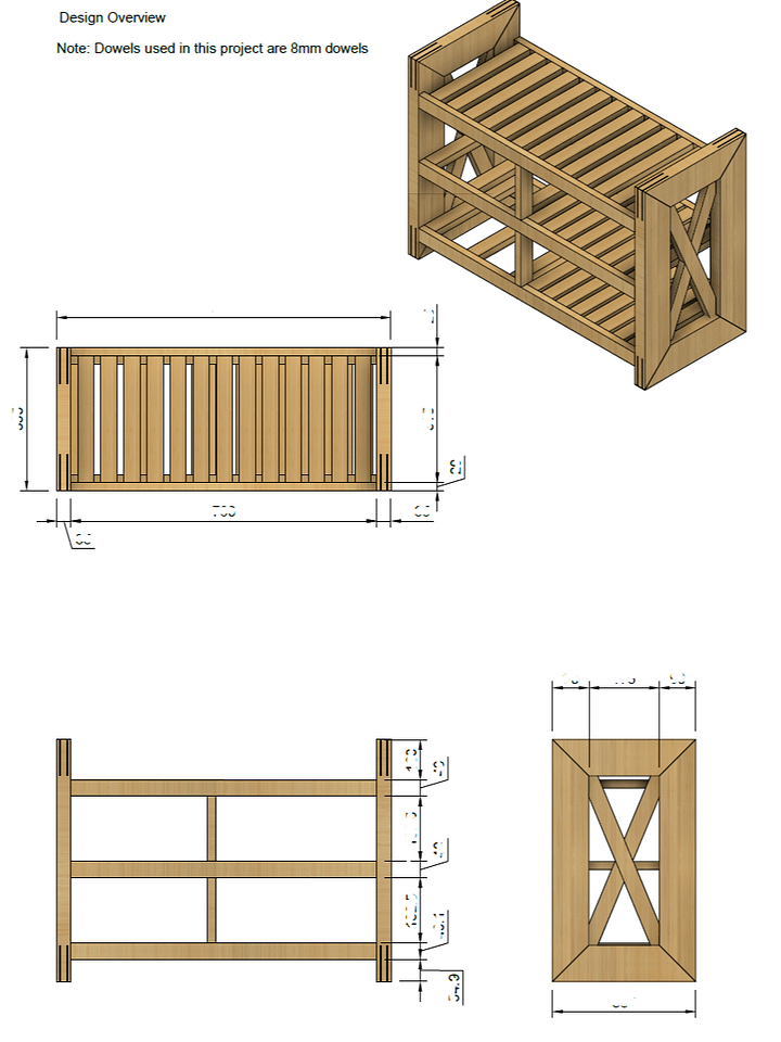 Build Plans: Shoe Rack + Seat product image (1)