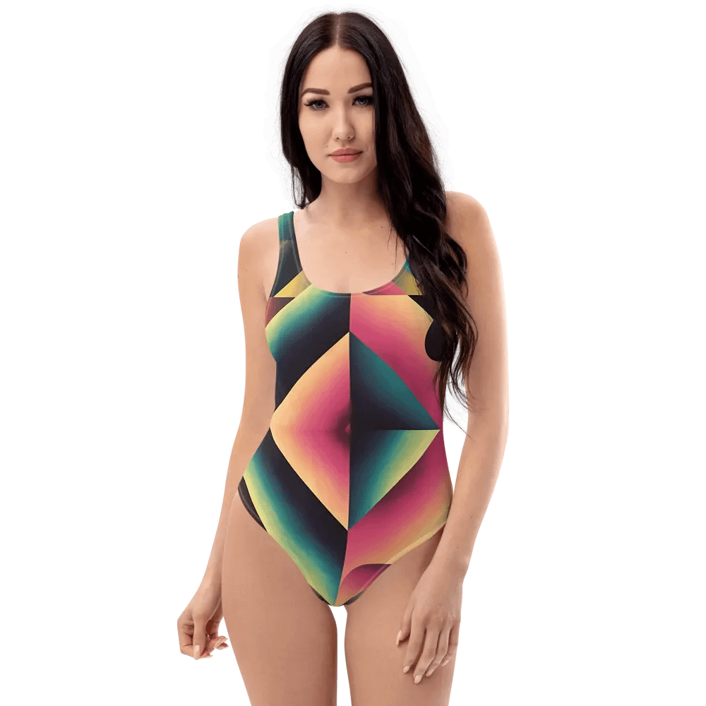 Abstract Lithographic Pattern Design one piece Swimsuit - V7 product image (6)