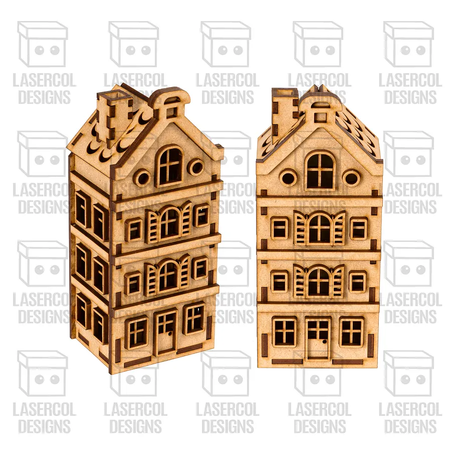 Christmas Houses Set 1 (5 Styles) - Laser Cut Files product image (7)