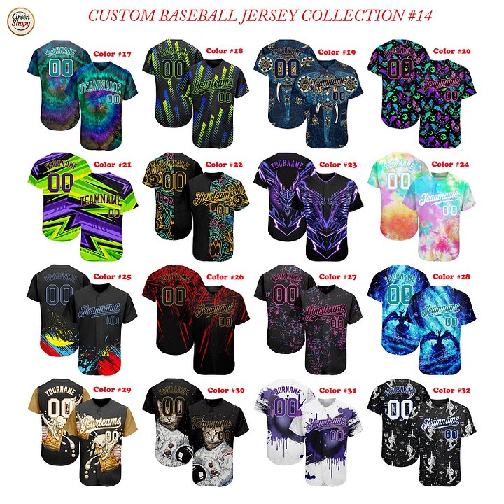 Authentic Baseball Jersey , Custom Baseball Jersey, Personalized Sport Jersey, Multi Colorful and Patterns product image (2)