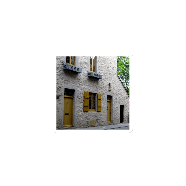 Charming Rustic Facade with Yellow Shutters Magnet product image (1)