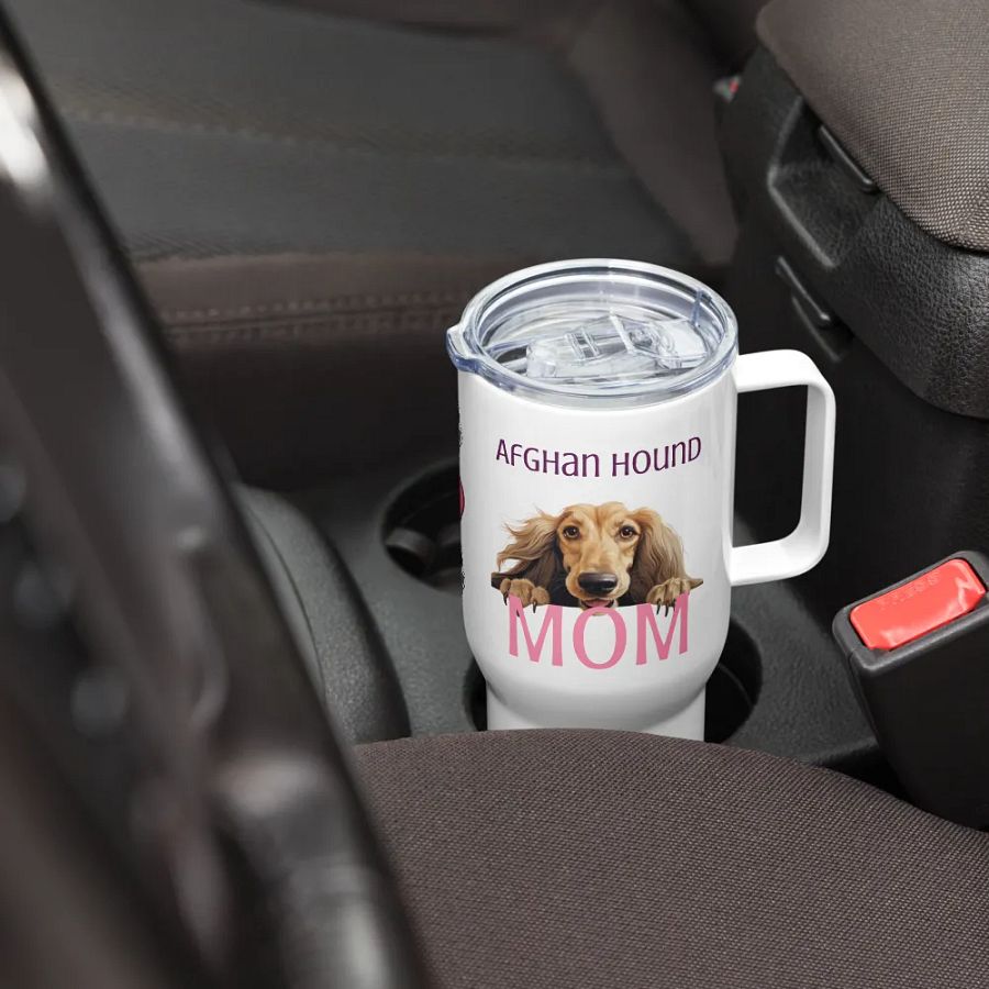 Afghan Hound Pup Mom Love Travel Mug product image (2)