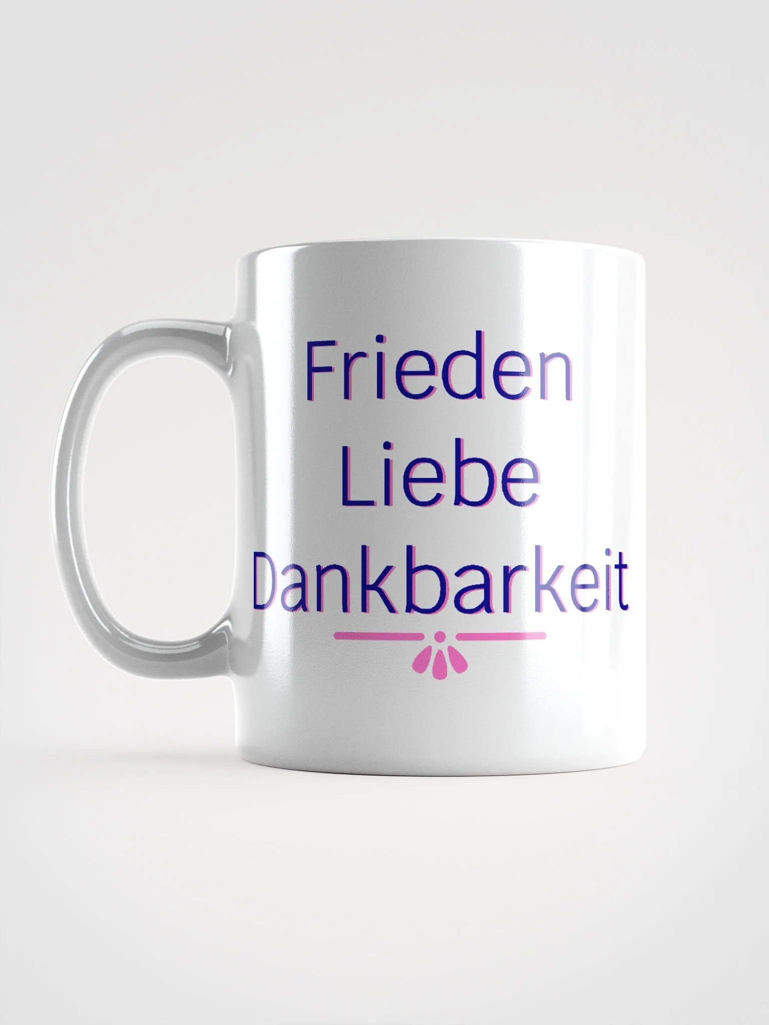 Frieden Liebe Dankbarkeit Navy and Pink Ceramic Mug product image (11)