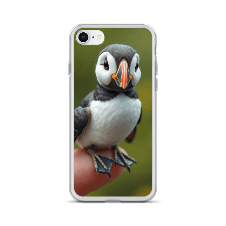 Tiny Puffin Perched on a Finger iPhone® Clear Case product image (24)