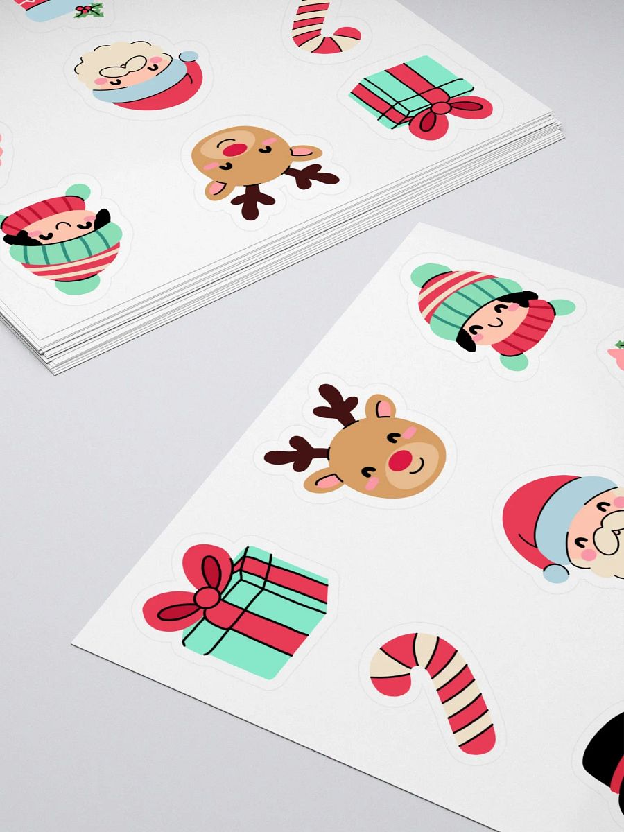 Hand-Drawn Christmas Kiss Cut Stickers – Cute & Festive for Cards, Gifts, and DIY Projects product image (4)
