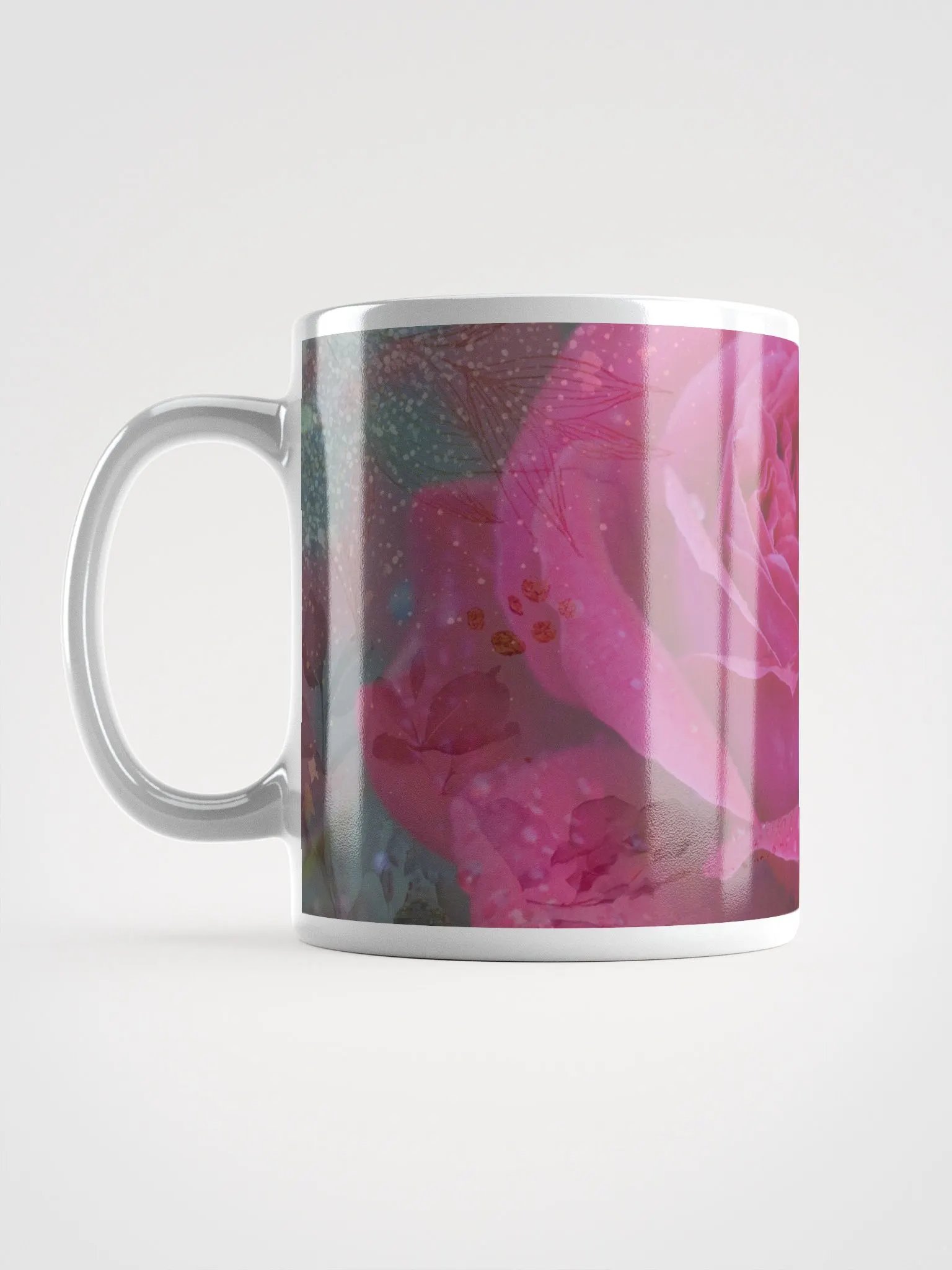 White Glossy Mug: Rose of Heart Raindrops (DA) product image (16)