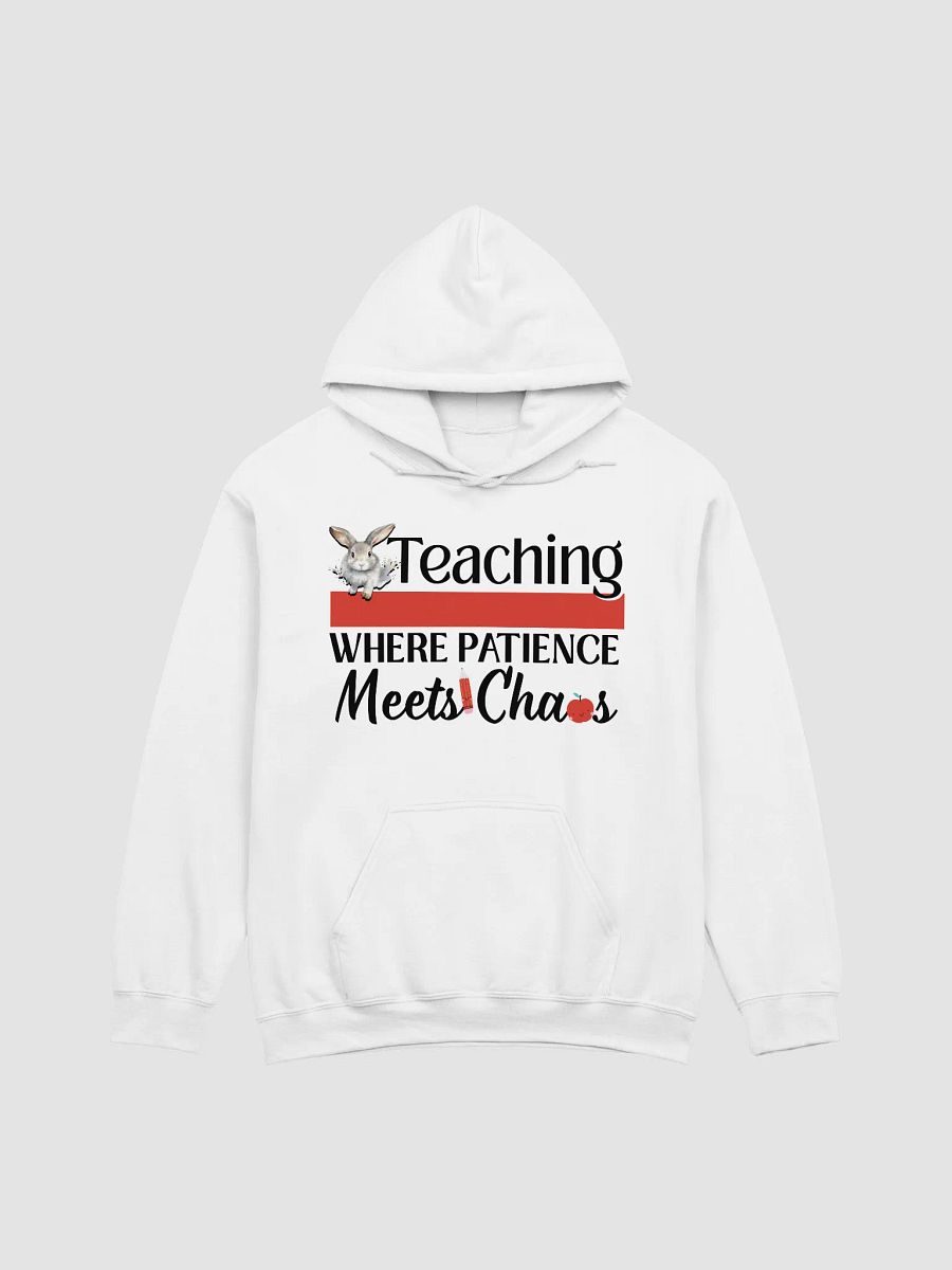 Bunny Teaching Where Patience Meets Chaos, Teachers Gildan Hoodie product image (2)