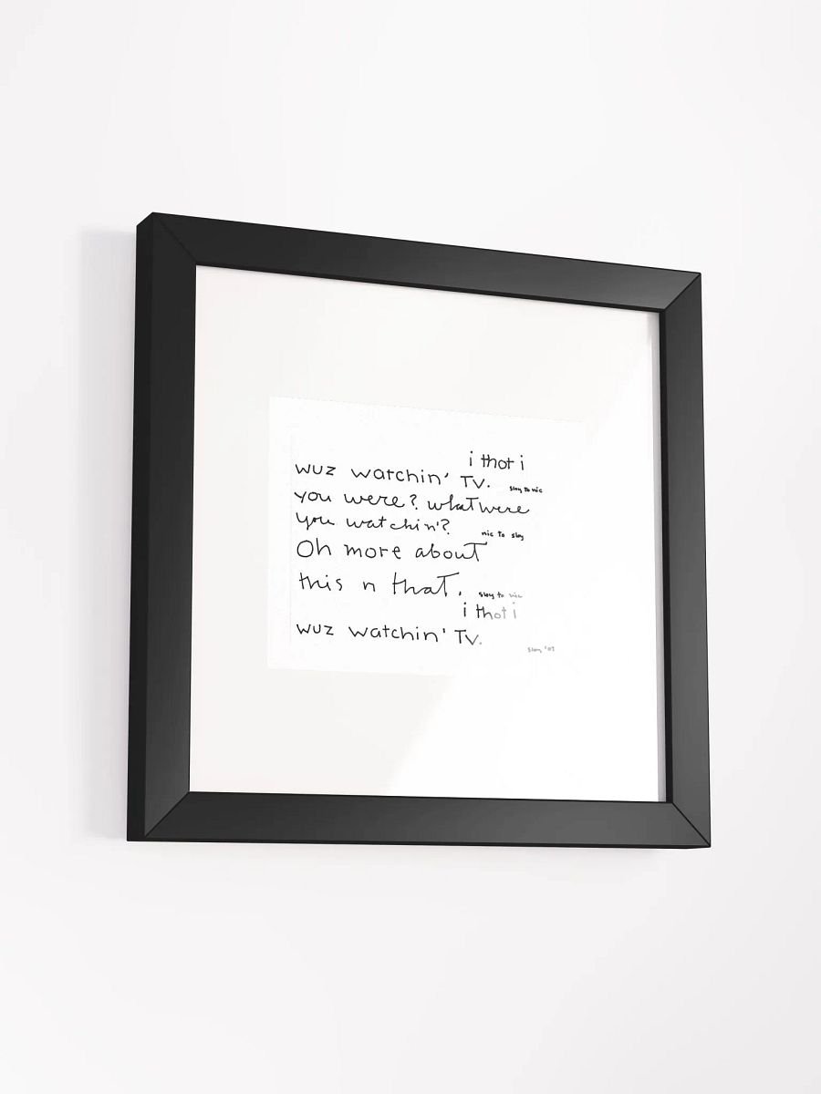 i thot i wuz watchin tv Panel Card Print Framed product image (4)
