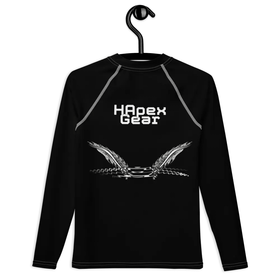 White HApex Gear White Logo Cancer Awareness Orange Ribbon. Black Youth Rash Guard product image (8)